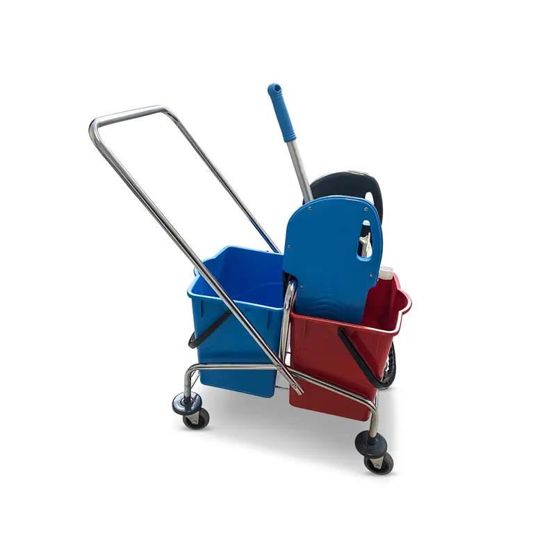 PROFI Doppelfahrwagen Chrom Profi mit Presse und Rädern