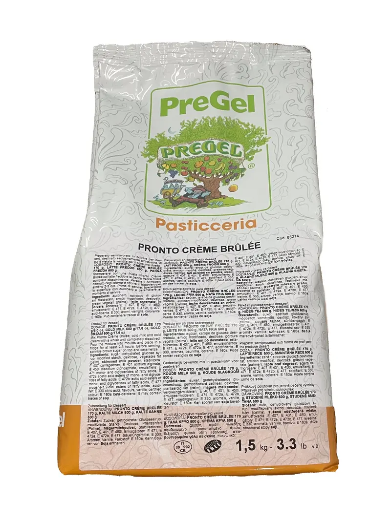 Pronto Creme Brûlèe – PreGel - Halbfertigprodukt zum Herstellen von Dessert – Creme Brûlèe