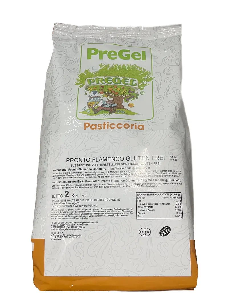 Pronto Flamenco Gluten Frei – PreGel - Zubereitung zur Herstellung von Biskuit (Gluten Frei)