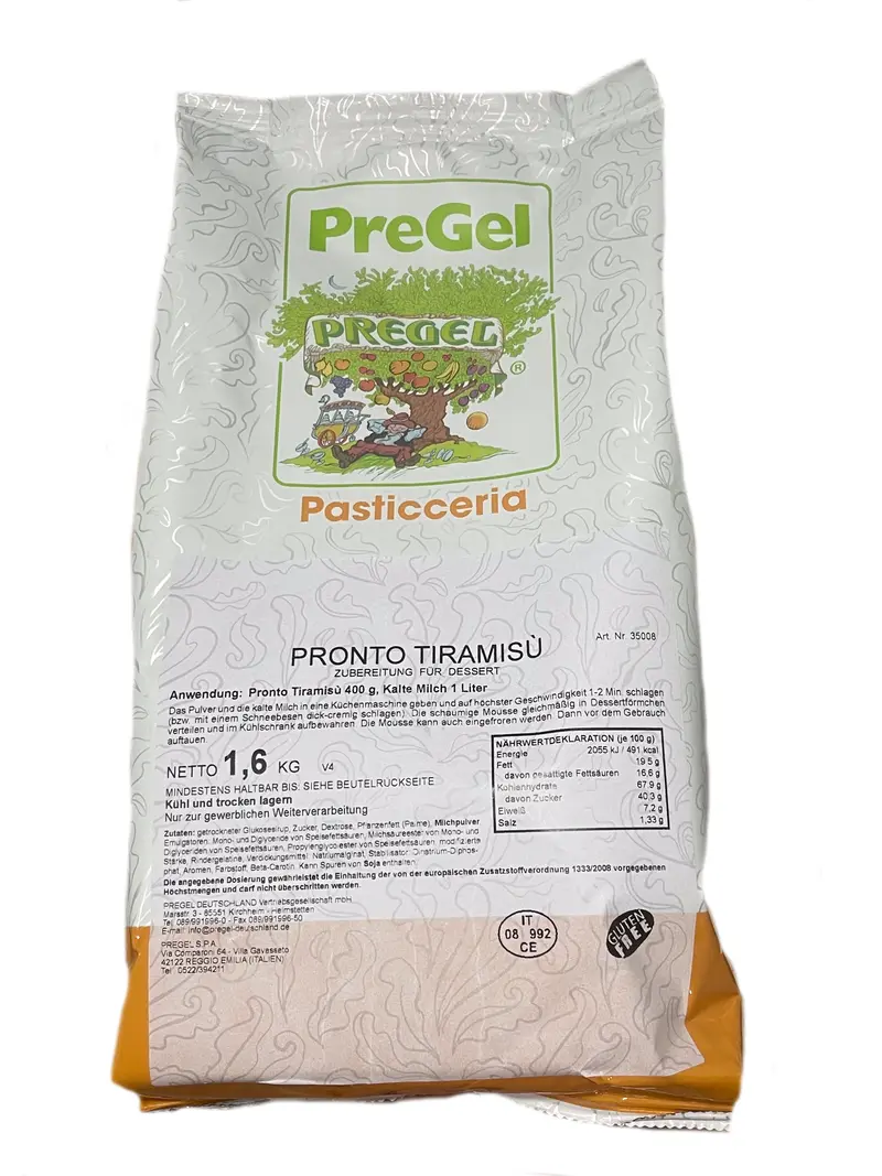 Pronto Tiramisù – PreGel - Halbfertigprodukt zum Herstellen von Dessert – Tiramisù Creme