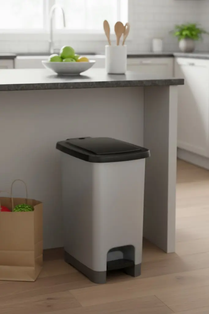punkto. Tretmülleimer 25 L im Slim-Design, BPA-frei – Anthrazit mit schwarzem Deckel
