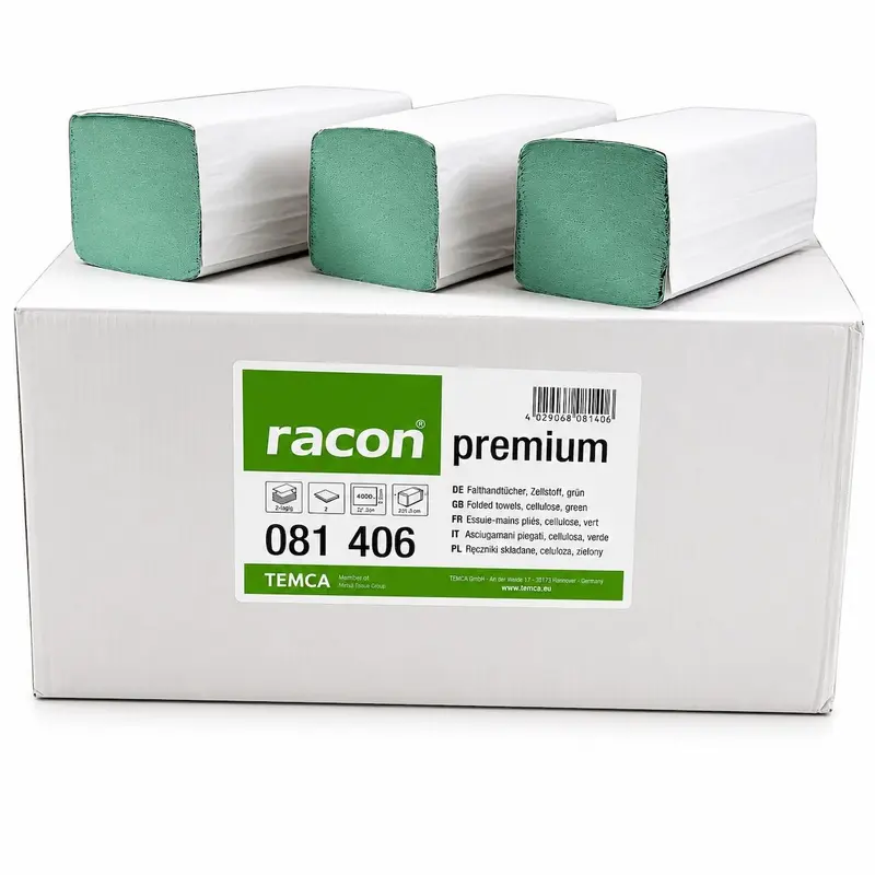RACON Falthandtücher Z-Falz 2-lagig Grün 4000 Blatt für Spender