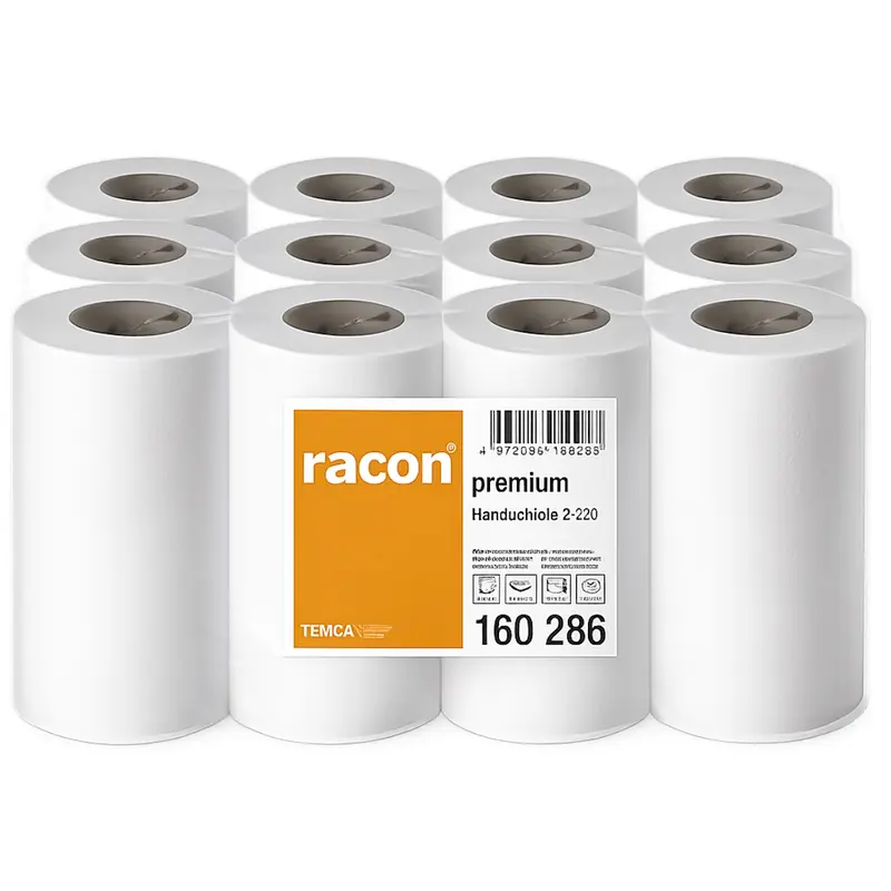 RACON Handtuchrollen Innenzug 2-lagig Zellstoff 74 m – 6 Rollen