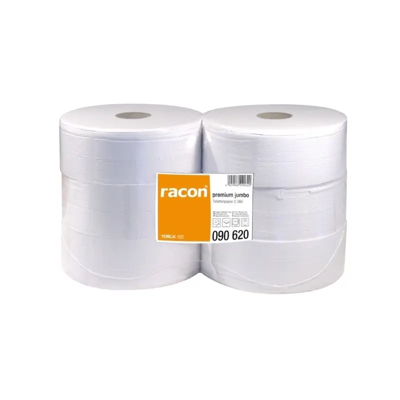 RACON Jumbotoilettenpapier 2-lagig 360 m 6 Rollen – für Großrollenspender