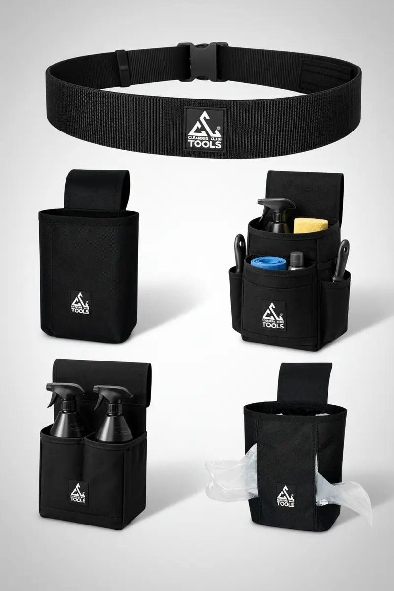 Reinigungsgürtel-Set mit Gürtel + 4 Taschen