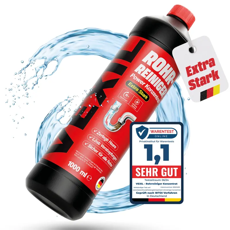 Rohrreiniger - Abflussreiniger extra Stark für Extremfälle - 1L