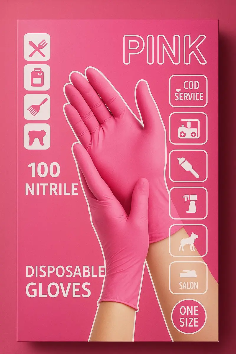 Roze Nitril Wegwerphandschoenen – 100 stuks – Poedervrij & Latexvrij – One Size – Extra Sterk