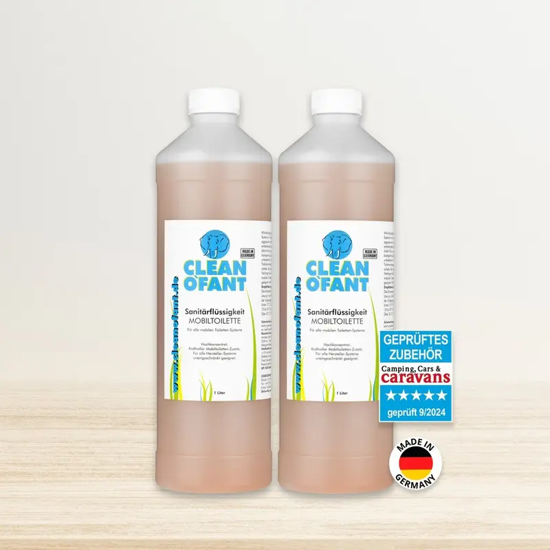 Sanitärflüssigkeit MOBILTOILETTE Mikrobiologisch – 2 x 1 L Konzentrat