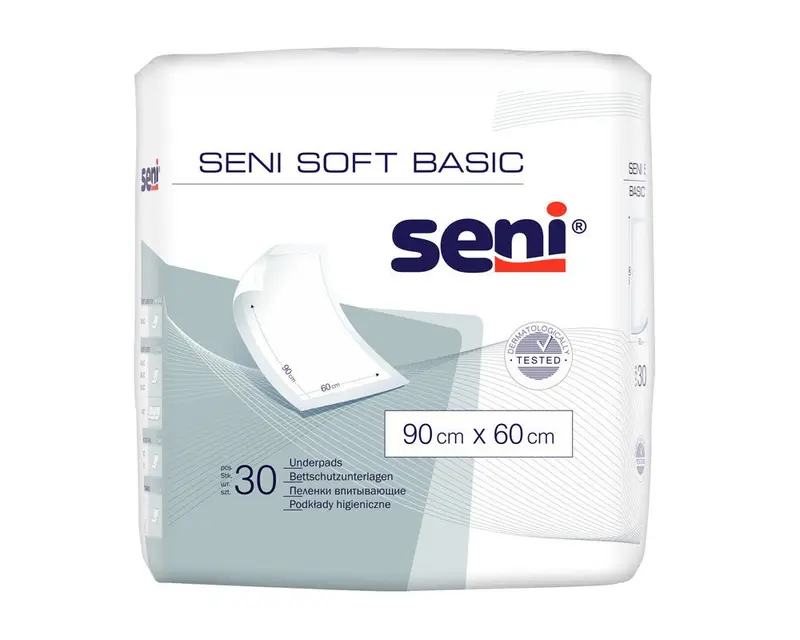 Seni Soft Basic | Bettschutzeinlage | 60 x 60cm | 90 x 60cm | 1 Packung á 30 Stück