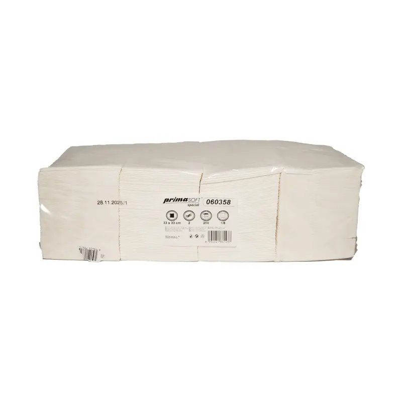 Servietten 2-lagig primaSoft Spezial, 2000  Servietten im Karton 1/8 Falz, 33 x 33 cm