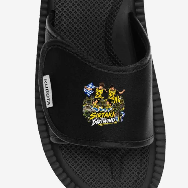 Sirtaki in Dortmund Kubota Badeschlappen – Schwarz-Gelb Fan-Edition | Klettsandalen