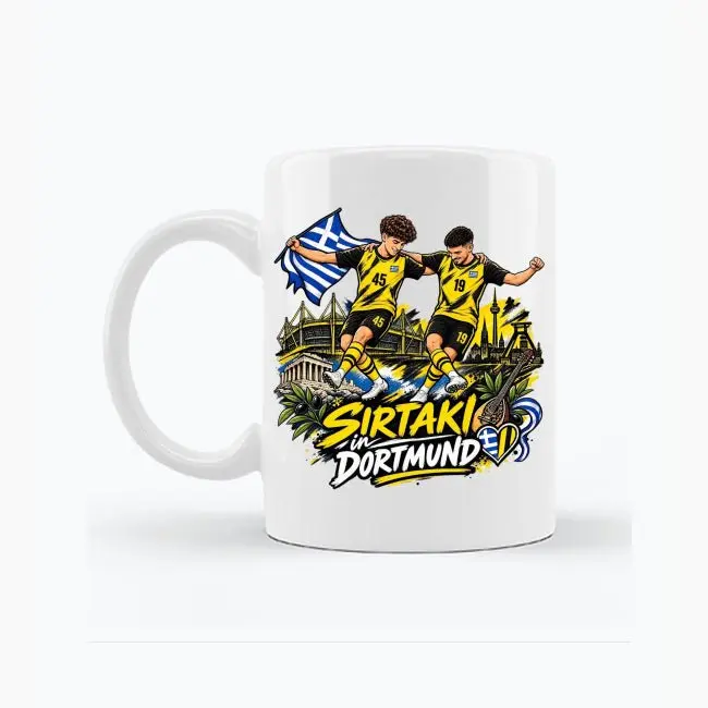 Sirtaki in Dortmund Tasse – Schwarz-Gelb Fan-Edition | Keramiktasse 325 ml
