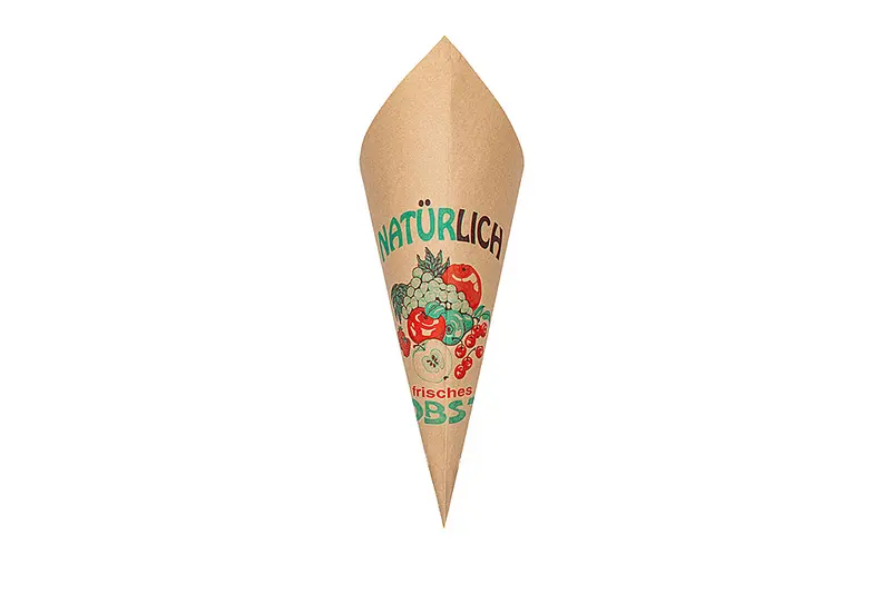 Spitztüte groß, Motiv Obst, reißfest bis ca. 1,5 Kg, 37 cm