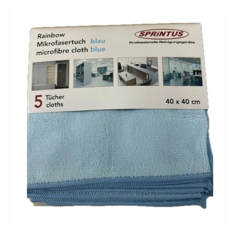 SPRINTUS Mikrofasertücher Universal RAINBOW blau – 40 x 40 cm (5 Stück)