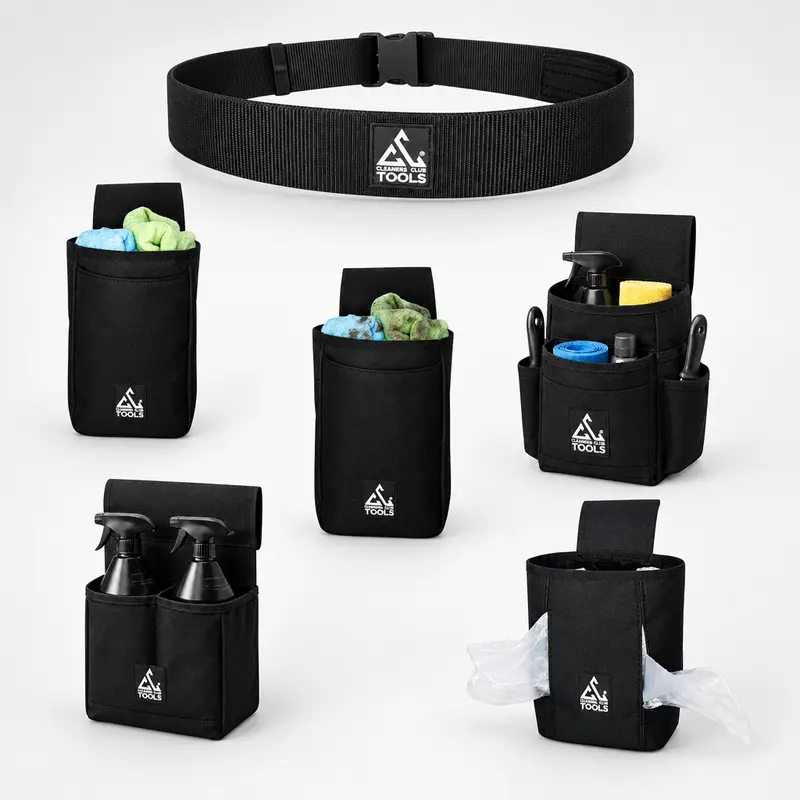 Starterset Bauendreinigung komplett – 1 Gürtel + 5 Taschen
