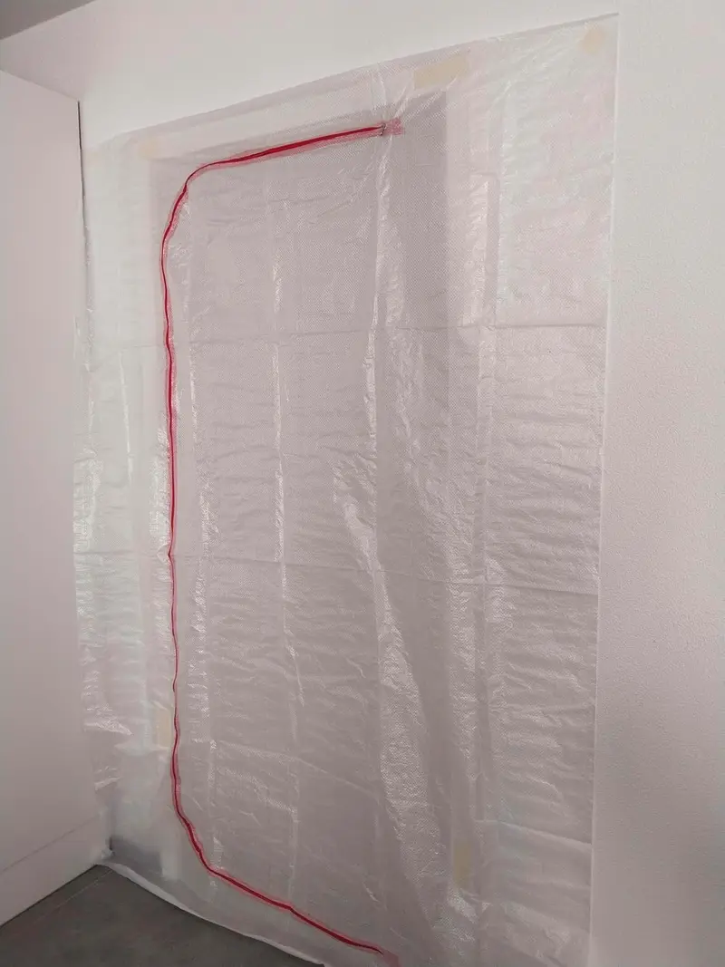Staubschutztür Gewebefolie 220 x 150 cm – Wasserdicht, reißfest & lichtdurchlässig – Für Baustelle, Renovierung & Sanitärbereich