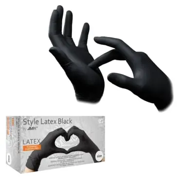 Style Latex Black Einmalhandschuhe, puderfrei, schwarz