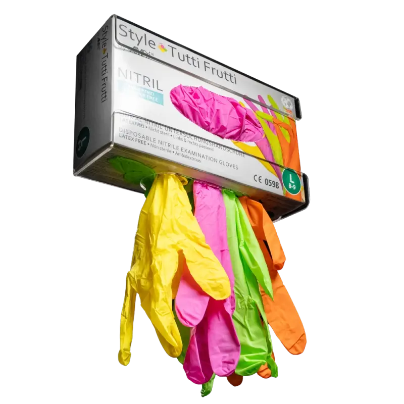 Style tutti frutti by Med-Comfort AMPri Nitrilhandschuhe bunt 96 Stück Premium XS–XL