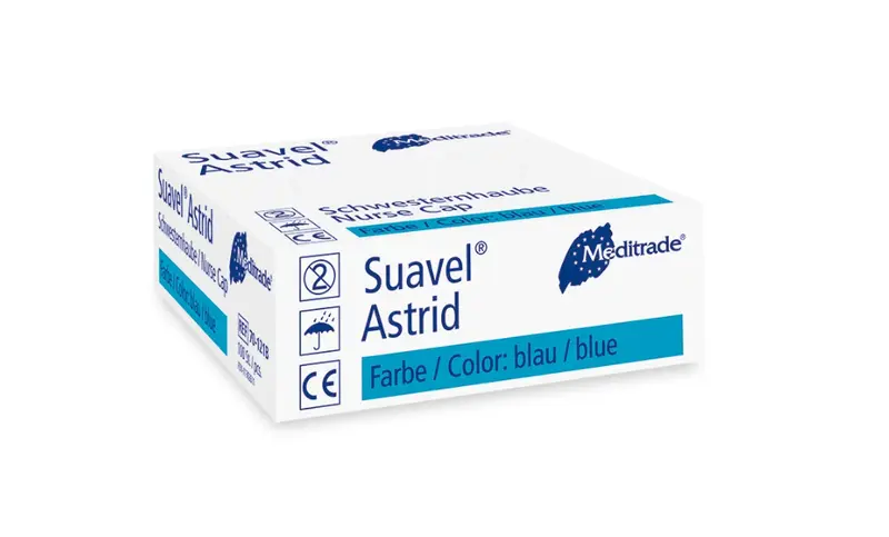 Suavel Astrid Schwestern- und Patientenhaube, blau, 100 Stück/Box