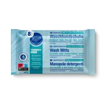 TEMDEX® Wet Care Waschhandschuhe, Waschen ohne Wasser