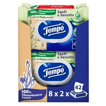 Tempo sanft & sensitive Toilettentücher Großpackung