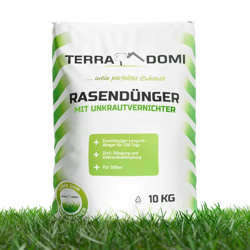 TerraDomi 2 in 1 Rasendünger mit Unkrautvernichter 10kg