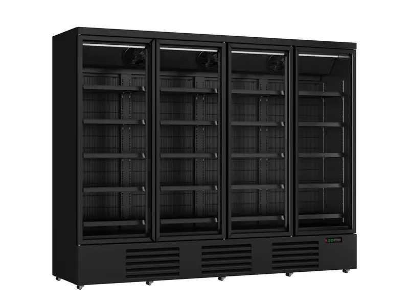 Tiefkühlschrank 4 Glastüren Schwarz JDE-2025F Bl - 2550x760x2003 mm - 1,38 kW