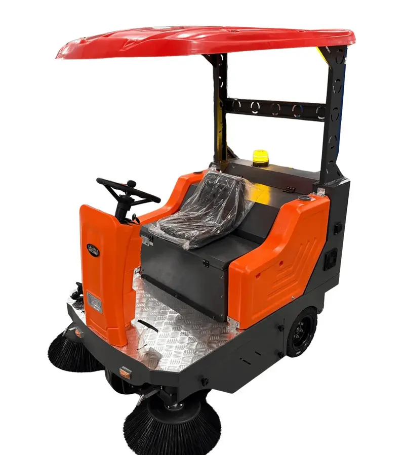Tobasa KM160-PRO bis 8.000 m²/h Aufsitz-Kehrmaschine mit Dach