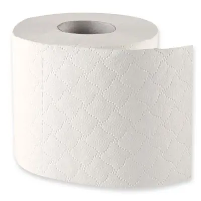 Toilettenpapier 3-lagig auf Kleinrolle aus Zellulose - Karton mit 64 Rollen (8x8 Rollen)