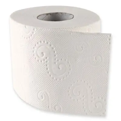 Toilettenpapier 3-lagig auf Kleinrolle aus Zellulose - Karton mit 96 Rollen (12x8 Rollen)