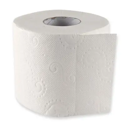 Toilettenpapier 4-lagig auf Kleinrolle aus Zellulose - Karton mit 64 Rollen (8x8 Rollen)