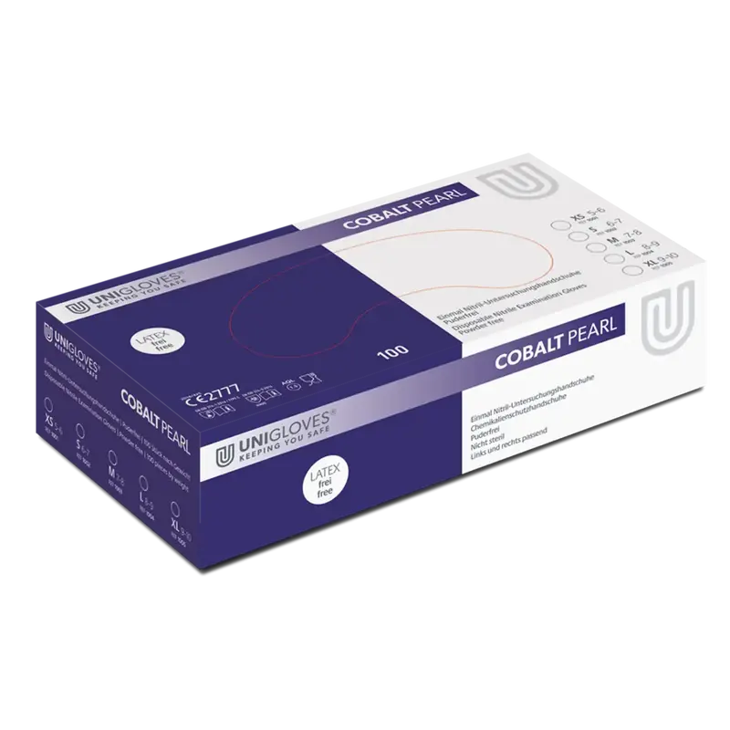 Unigloves COBALT PEARL Einmal-Untersuchungshandschuhe aus Nitril