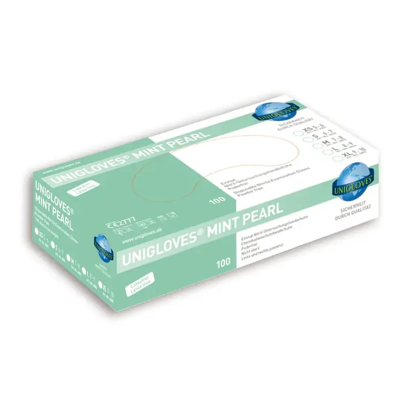 Unigloves MINT PEARL Einmal- Untersuchungshandschuhe aus Nitril