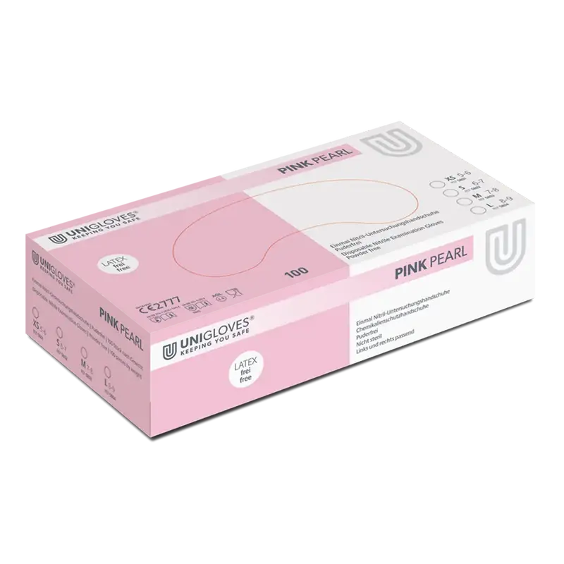 Unigloves PINK PEARL Einmal- Untersuchungshandschuhe aus Nitril