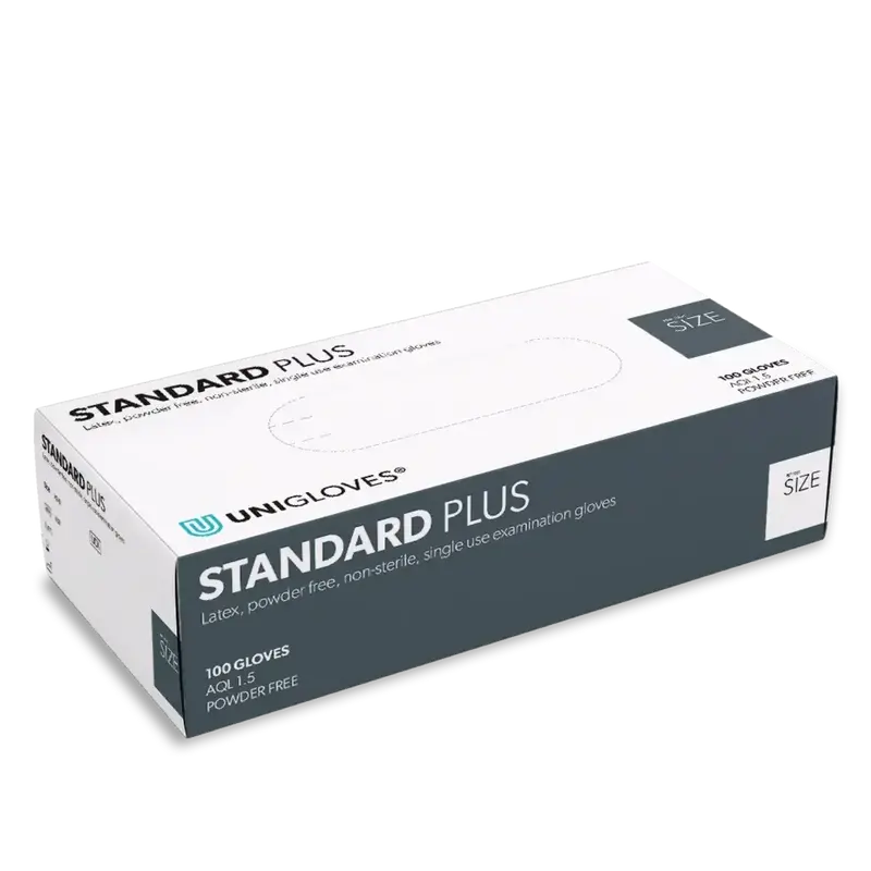 Unigloves STANDARD PLUS weiße Latexhandschuhe 100 Stück