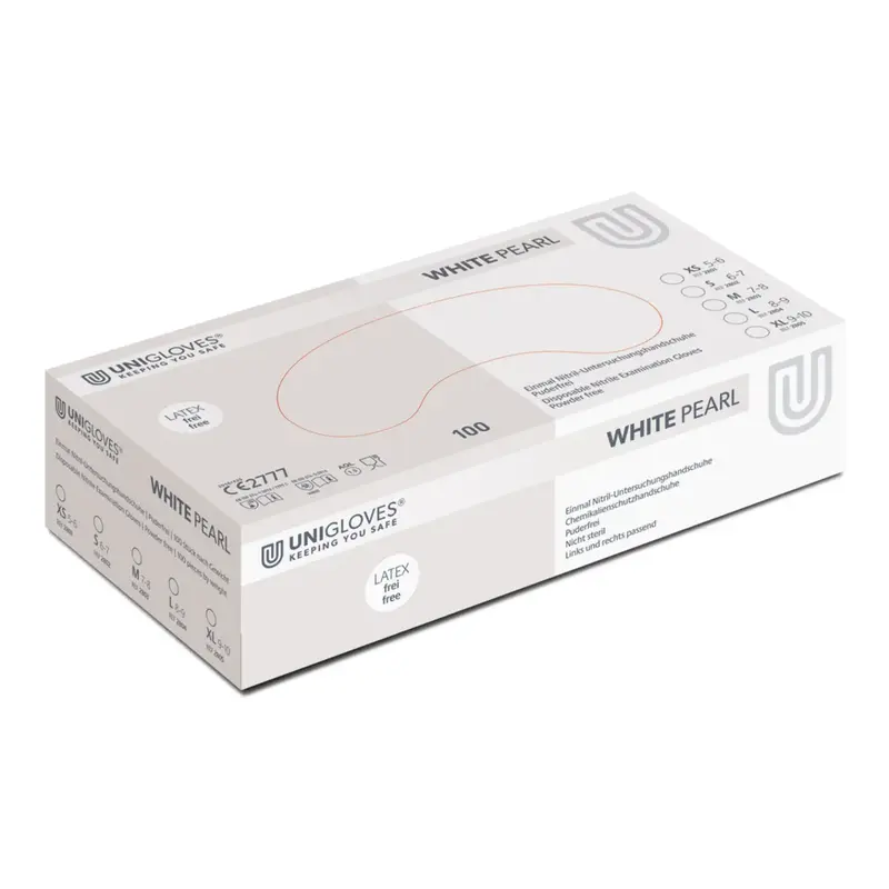 Unigloves WHITE PEARL Einmal-Untersuchungshandschuhe aus Nitril