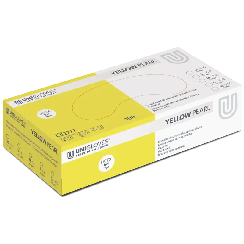 Unigloves YELLOW PEARL Einmal-Untersuchungshandschuhe aus Nitril