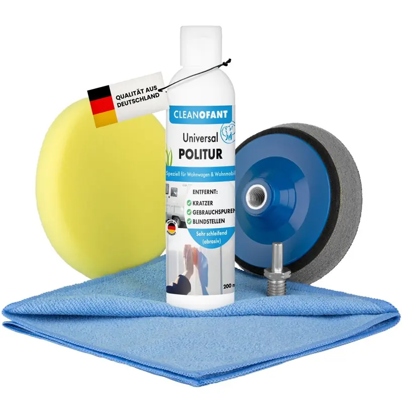 Universal-POLITUR Set mit Adapter (für Akku-Schrauber / Poliermaschine)