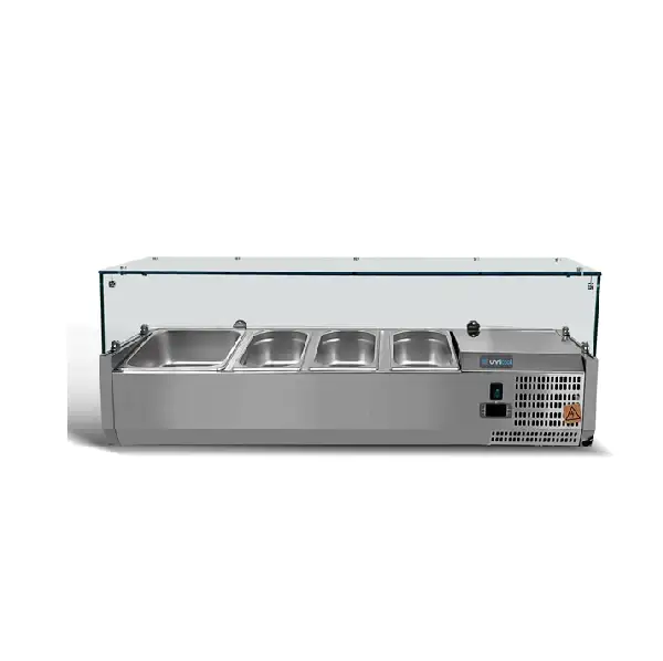 UNNICOOL Kühlaufsatzvitrine - 4x GN 1/3 - 1200x395x435 mm