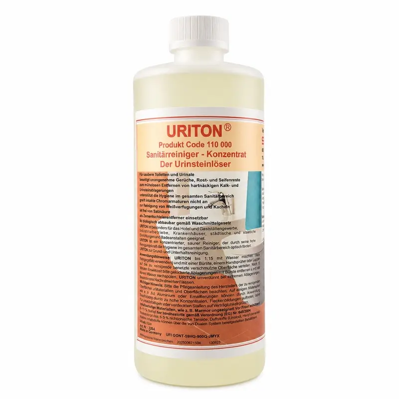 URITON Sanitärreiniger 1 Liter – hochkonzentriert gegen Urinstein & Zementschleier