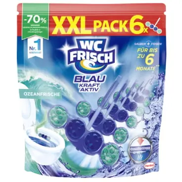 WC Frisch BLAU, Kraft-Aktiv Ozeanfrische, WC Duftspüler, XXL Pack