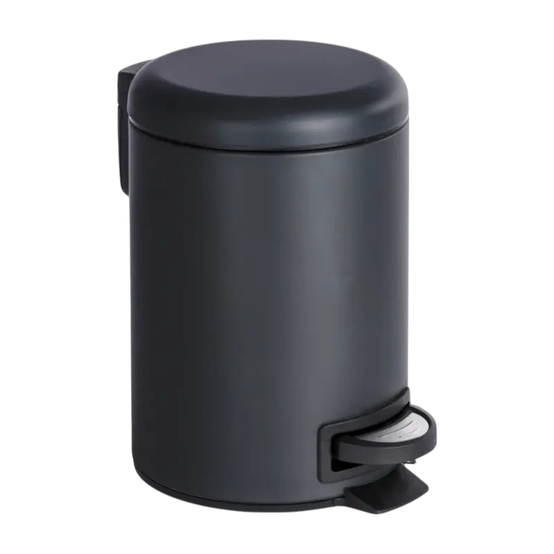 Wenko Kosmetikeimer 3 Liter aus Stahl schwarz-matt