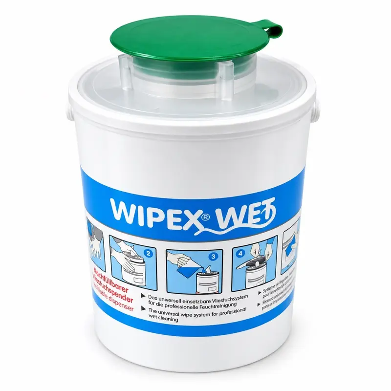 WIPEX Spendereimer von Nordvlies Art. 999907 – wiederverwendbarer Eimer für Reinigungstücher.