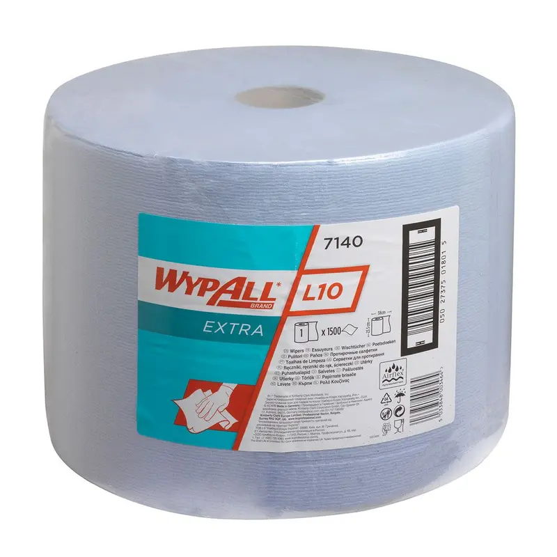 WypAll® L10 Extra Wischtücher, 1-lagig, Rolle, blau - Karton mit 1 Rolle (1 x 1500 Blatt)