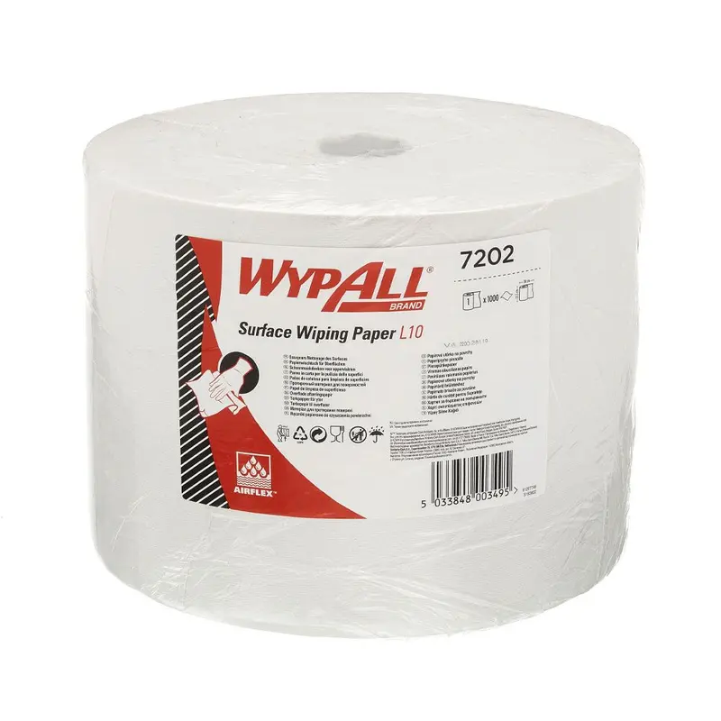 WypAll® L10 Papierwischtücher, 1-lagig, Rolle für Oberflächen, verschiedene Farben - Karton mit 1 Rolle (1 x 1000 Blatt)