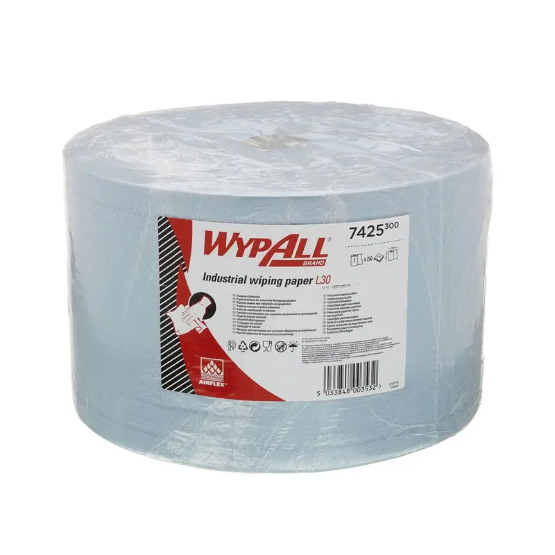 WypAll® L30 Papierwischtücher, 3-lagig, Rolle, blau - Karton mit 1 Rolle (1 x 750 Blatt)