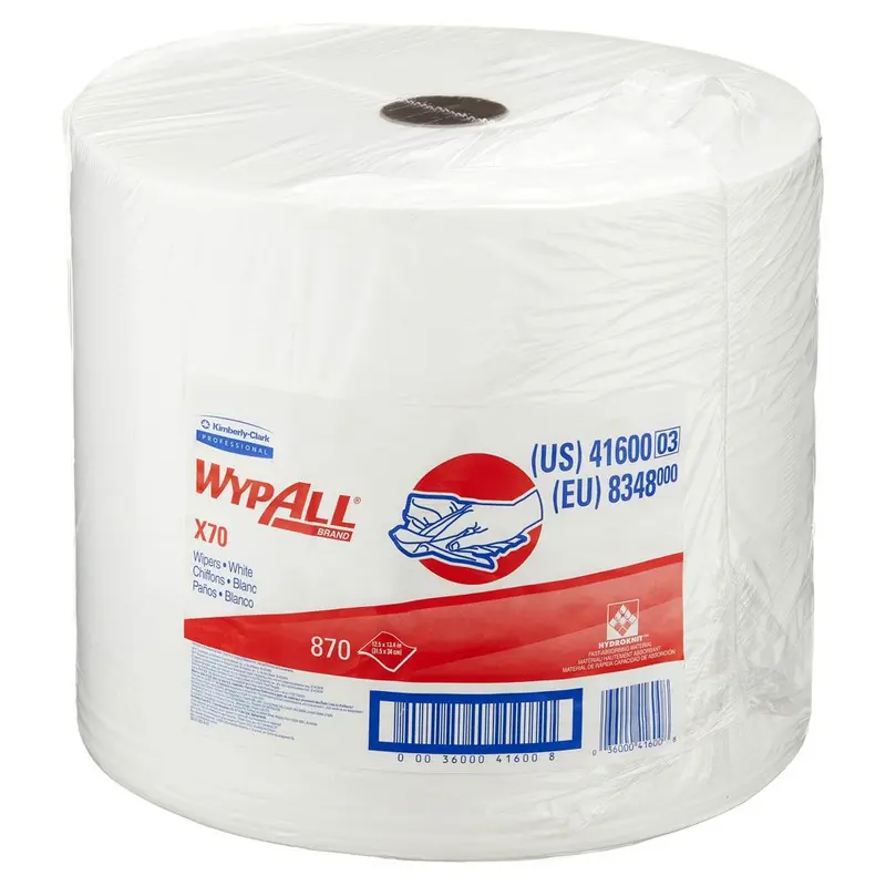 WypAll® X70 Wischtücher, 1-lagig, Rolle, weiß - Karton mit 1 Rolle (1 x 870 Blatt)